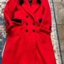 Vintage 1970s Rothschild Women’s Wool Long Coat, Size 8 Red and Black Photo 5