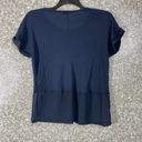 Juicy Couture  Navy Blue Chiffon Peplum Rhinestone Top - Size XS - Cap Sleeve Photo 5