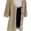 Michael Kors  all seasons gold open knit button down ca… Photo 0