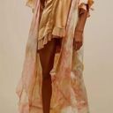 Free People NWOT  Moonbeams Washed Lace Ruffle Robe M $148 Photo 5