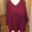 Isabel Maternity 𝅺 Burgundy Blouse Size Medium NWT Photo 0