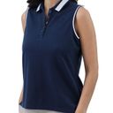 CHAPS  Womens Sleeveless Polo Shirt Size XL Navy & White New Photo 1