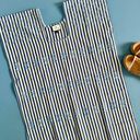 Tuckernuck  Sullivan Mini Blue Stripe Embroidered Canvas Caftan Dress Photo 7