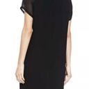 Vince  Black Sheer-Sleeve Loose Crepe Mini Dress - Medium Photo 1