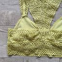 Aerie Crochet Lace Lime Green Yellow Longline Racerback Festival Bralette M Photo 6