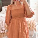 Listicle Brown Balloon Sleeve Mini Dress  Photo 1