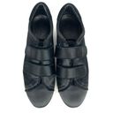 Joie  Diata Satin Two Strap Low Top Sneakers Hook and Loop Round Toe Black Size 9 Photo 7