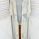 Rebellion  Again Lace Boho Kimono Cadigan Duster Cream Small Midi Photo 11