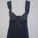 Bebe  Black Off The Shoulder Sweetheart Neck Midi Bodycon Sheath Dress size XS Photo 1