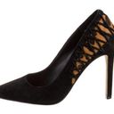Brian Atwood  Vero Cuoio Oriel Suede black and leopard calf hair Heels size 6 Photo 0
