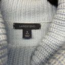 Lands'End  Baby Blue Cowl Neck Sweater Womens Size 6-8/Small Thick Cable Knit Photo 5