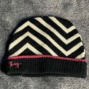 Juicy Couture Y2K Black & White Patterned Beanie W/ Hot Pink Embroidered Logo Photo 0