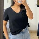 ZARA Black V Neck Tee Photo 0