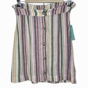 Abound  LINEN SKIRT VERTICAL STRIPE IVORY DOVE LAPLAYA BUTTON DETAIL WMNS SIZE XS Photo 5