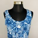 Tommy Bahama  Womens Small S Sleeveless Blue White Bohemian Print Ruched Top Photo 1