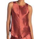 Vince  M Sleeveless Top Skirt Set Copper Crinkle Texture Photo 1