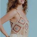 West of Melrose  Womens Tank Top Sz S Crochet Fringe Western Boho Hippie NEW Photo 2