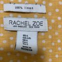 Rachel Zoe  100% Linen Polka Dot button up short sleeve top woman size LARGE Photo 1