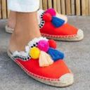 Anthropologie Soludos  Unique Coco Pompom Espadrille Mules 7.5 Photo 1