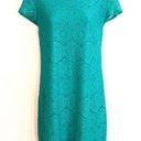 Laundry by Shelli Segal 🆕 Shelli Segal scalloped lace short sleeve scoop neck teal mini dress Photo 0