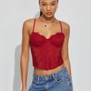 Garage Chrishell Lace Mesh Bustier Red NWT Photo 3