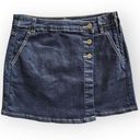 Chelsea and Violet  Dark Wash Mini Jean Skirt Wrap Denim Skirt 28 Photo 0