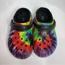 Crocs  rainbow tie dye faux fur lined unisex sizing Photo 1