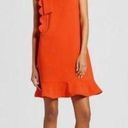 Victoria Beckham  One Shoulder Orange Dress Womens Size‎ L Short A Line Stylish Photo 0