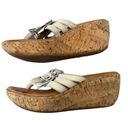 Krass&co Born Miko Leather Flower Wedge Cork Sandals Platform Flip Flops Floral Summer  Photo 3