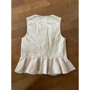 Rebecca Taylor  Textured Stripe Peplum Top, Creme size 6 Photo 5