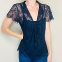 The Limited Black Floral Lace Sheer Blouse Photo 0