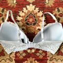 Natori Feathers lace trim plunge contour underwire bra 36DDD light blue Photo 11