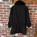 London Fog Vintage  Women’s Black Winter Trench Coat Faux Fur Collar Size… Photo 5