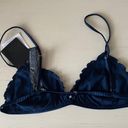 ZARA NWT Navy Blue  silky satin ruched bralette Photo 4