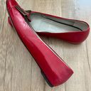 Salvatore Ferragamo Red Leather Flat Shoes Size 7 B Photo 1