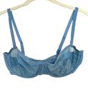 Cuup the Balconette Bra Mesh 32D, Sea Blue Unlined Underwire Size undefined Photo 1