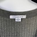 American Eagle Sage Green Waffle Knit Button Down Cozy Sweater Dress size Large Photo 1