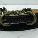 J.Crew  Brown Genuine Leather Fur and Chain Belt Size M Medium Photo 0