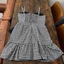 Parker Black & White Gingham Print Dress Photo 10