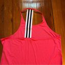 Adidas  pink workout tank with black and white stripe detail in back. Size Large Photo 4