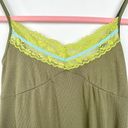 Bongo Y2K Lace Trim Cami with Beads Green Photo 1