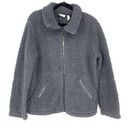 Zella  Womens Size Large Zip Front Faux Shearling Sherpa Jacket Gray Photo 0