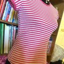 Lacoste Coral Pink/White Striped  Fitted Shirt Size 34 Or Small Photo 1