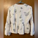 ZARA  white floral small bell sleeve top Photo 4