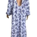 Hill House NWT Size M The Simone Maxi Crepe Dress Lilac Tonal Floral Open Back Photo 5