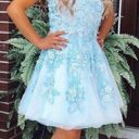 Custom Made Blue Beaded Homecoming Dress Photo 0