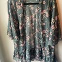 American Eagle  Outfitters Green floral sheer cardigan like new condition! medium Photo 0