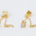 JaxKelly New  Moonlight Chain Huggie Earring 14k Gold Vermeil Sold Out! Photo 2