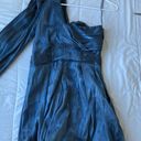 DO+BE One Shoulder Metallic Blue Dress Photo 4