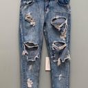 One Teaspoon  Awesome Baggies Destroyed Jeans in Blue 25 Photo 5